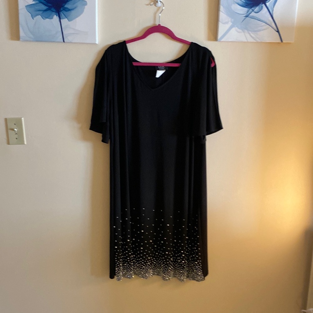 Slack cocktail dress with beads